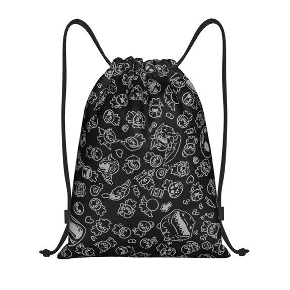 Saiise The Binding of Isaac Print Drawstring Backpack String Bag Sackpack Cinch Water Resistant for Gym Shopping Sport Yoga