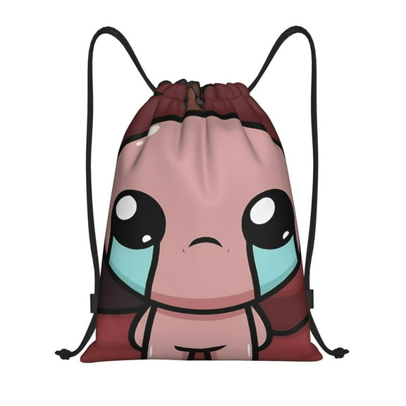 Saiise The Binding of Isaac Print Drawstring Backpack String Bag Sackpack Cinch Water Resistant for Gym Shopping Sport Yoga
