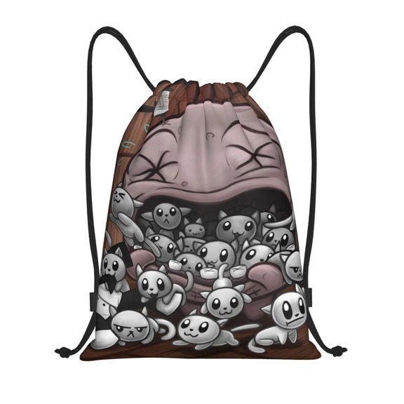 Saiise The Binding of Isaac Print Drawstring Backpack String Bag Sackpack Cinch Water Resistant for Gym Shopping Sport Yoga