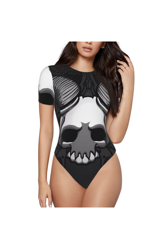 The Binding of Isaac Women's Bodysuits Crew Neck Round Neck Short Sleeves Slim Fit Casual Basic Extender Bodysuit Daily Jumpsuit T Shirts