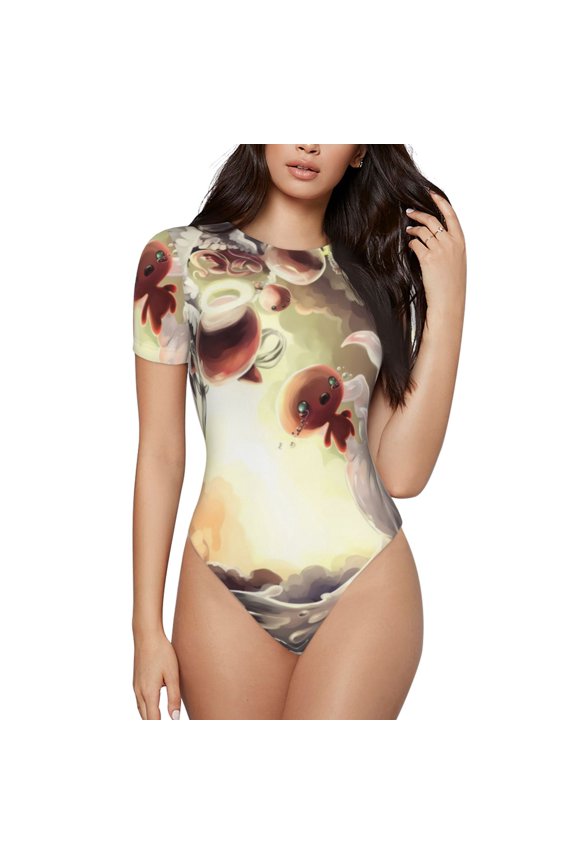 The Binding of Isaac Women's Bodysuits Crew Neck Round Neck Short Sleeves Slim Fit Casual Basic Extender Bodysuit Daily Jumpsuit T Shirts