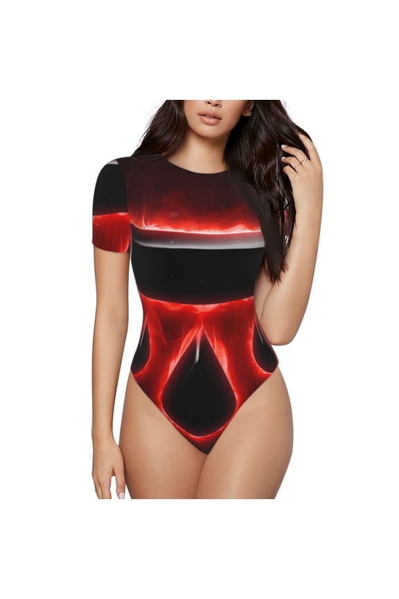 The Binding of Isaac Women's Bodysuits Crew Neck Round Neck Short Sleeves Slim Fit Casual Basic Extender Bodysuit Daily Jumpsuit T Shirts