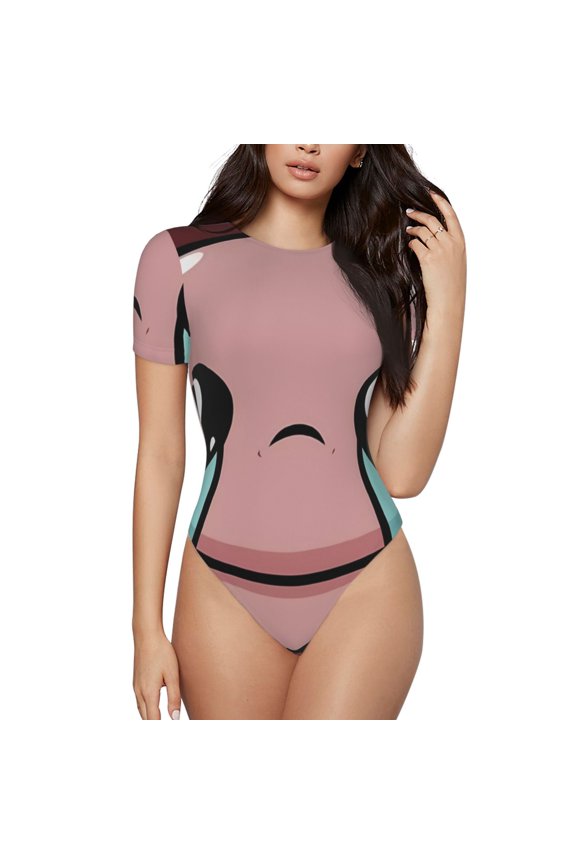 The Binding of Isaac Women's Bodysuits Crew Neck Round Neck Short Sleeves Slim Fit Casual Basic Extender Bodysuit Daily Jumpsuit T Shirts