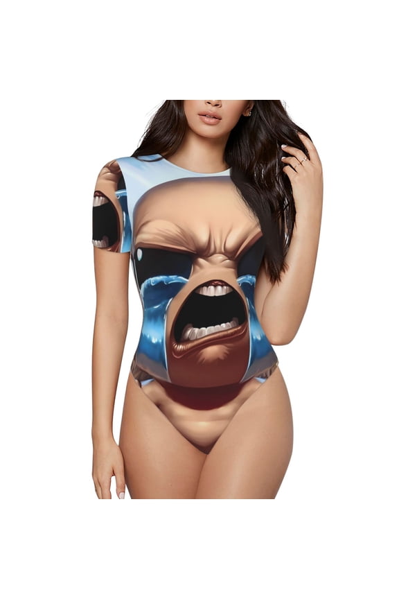 The Binding of Isaac Women's Bodysuits Crew Neck Round Neck Short Sleeves Slim Fit Casual Basic Extender Bodysuit Daily Jumpsuit T Shirts