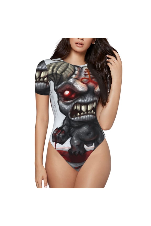 The Binding of Isaac Women's Bodysuits Crew Neck Round Neck Short Sleeves Slim Fit Casual Basic Extender Bodysuit Daily Jumpsuit T Shirts