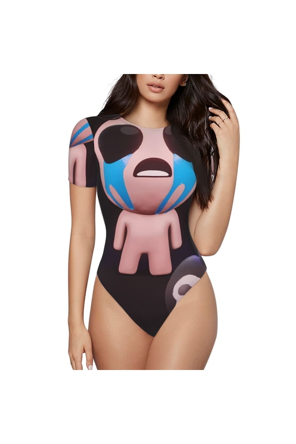 The Binding of Isaac Women's Bodysuits Crew Neck Round Neck Short Sleeves Slim Fit Casual Basic Extender Bodysuit Daily Jumpsuit T Shirts