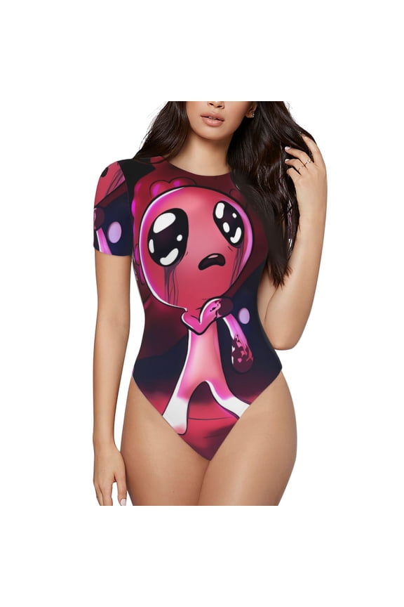 The Binding of Isaac Women's Bodysuits Crew Neck Round Neck Short Sleeves Slim Fit Casual Basic Extender Bodysuit Daily Jumpsuit T Shirts