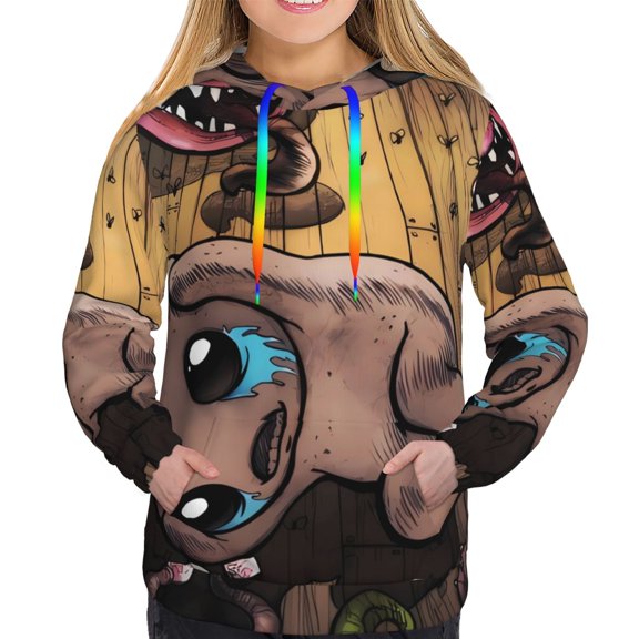 Saiise The Binding of Isaac Women's Hoodies Long Sleeve Sweatshirts Drawstring Pullover Tops with Pocket Casual Loose-Large