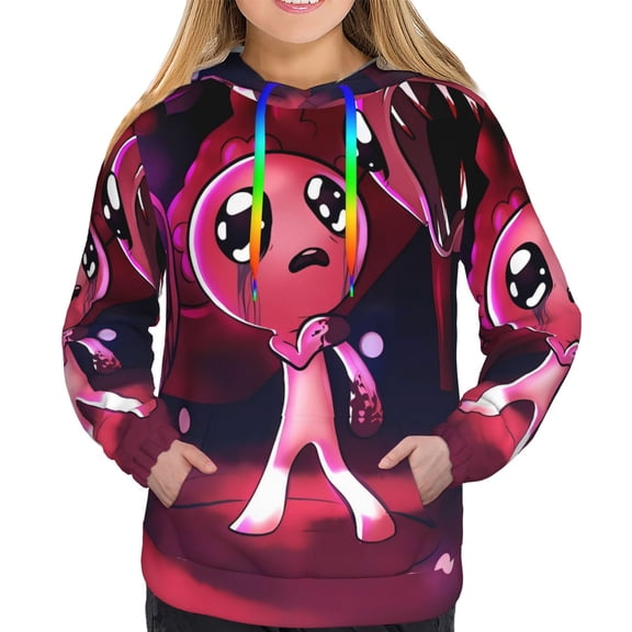Saiise The Binding of Isaac Women's Hoodies Long Sleeve Sweatshirts Drawstring Pullover Tops with Pocket Casual Loose-Large