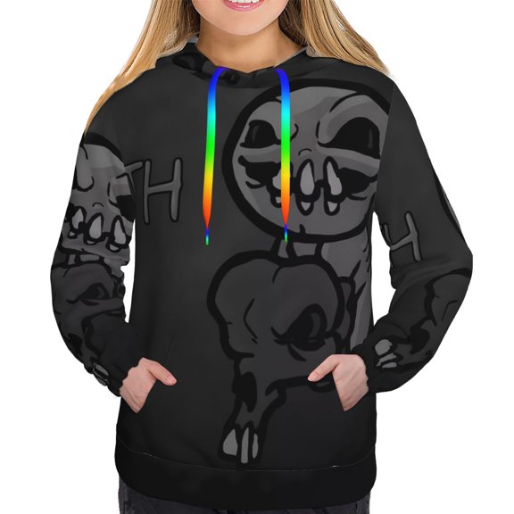 Saiise The Binding of Isaac Women's Hoodies Long Sleeve Sweatshirts Drawstring Pullover Tops with Pocket Casual Loose-Medium