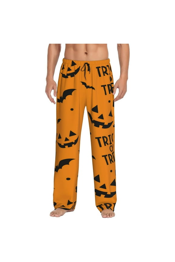 Trick Or Treat Print Mens Pajama Pants for Men,Mens Lounge Pants,Funny Gifts for Men,Men's Pajama Bottoms-Medium