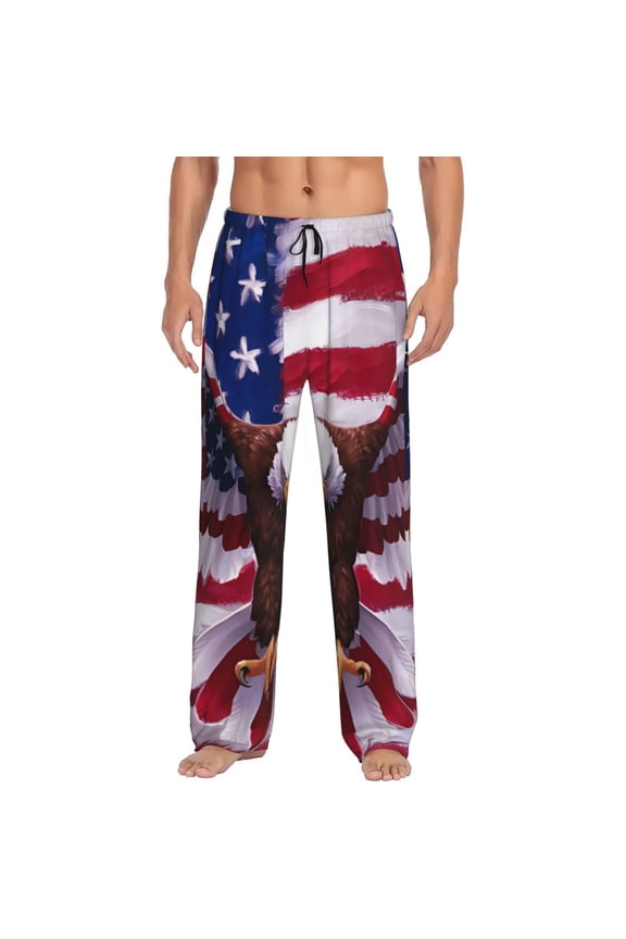 USA Eagle with Spread Wings Print Mens Pajama Pants for Men,Mens Lounge Pants,Funny Gifts for Men,Men's Pajama Bottoms-X-Large
