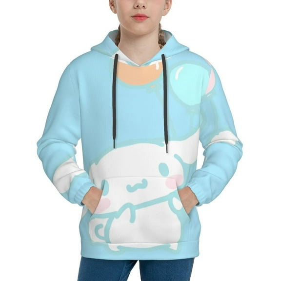Saiise Unisex Kids Sanrio Ao Sweatshirt Boys Girls Hooded Kangaroo Pocket Pullover Hoodies-X-Large