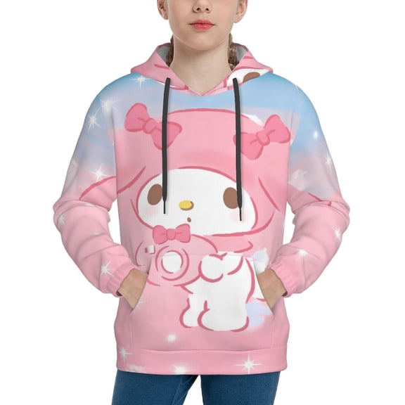 Saiise Unisex Kids Sanrio Bp Sweatshirt Boys Girls Hooded Kangaroo Pocket Pullover Hoodies-Medium