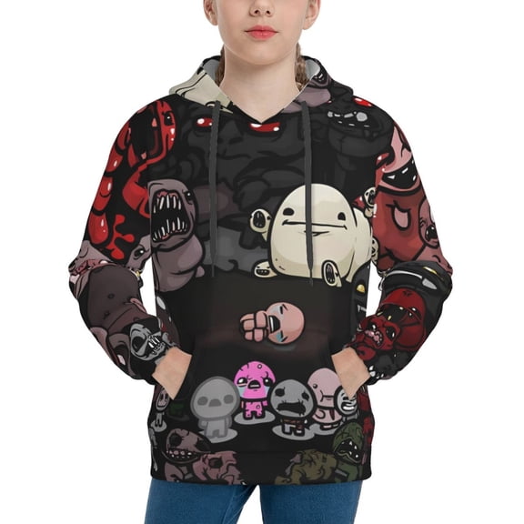 Saiise Unisex Kids The Binding of Isaac Sweatshirt Boys Girls Hooded Kangaroo Pocket Pullover Hoodies-Large