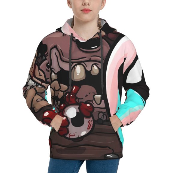 Saiise Unisex Kids The Binding of Isaac Sweatshirt Boys Girls Hooded Kangaroo Pocket Pullover Hoodies-Medium