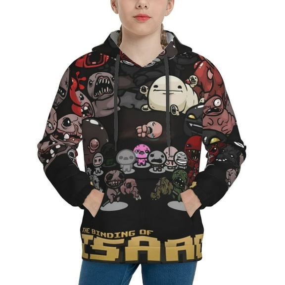 Saiise Unisex Kids The Binding of Isaac Sweatshirt Boys Girls Hooded Kangaroo Pocket Pullover Hoodies-Small
