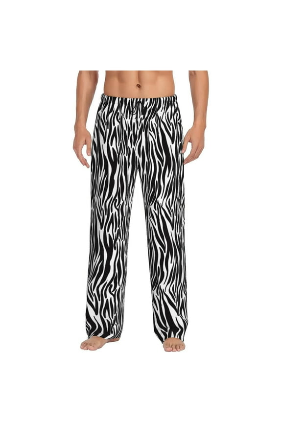 Zebra Print Mens Pajama Pants for Men,Mens Lounge Pants,Funny Gifts for Men,Men's Pajama Bottoms-Large