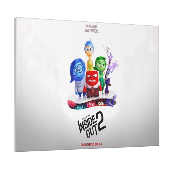 Saiise inside out 2 Frameless Canvas Wall Art - Abstract Modern Artwork for Living Room, Bedroom, Office - Ready to Hang, Vibrant Colors, Ideal Gift Idea- 16"x20"