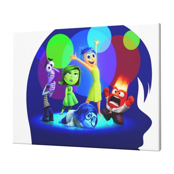 Saiise inside out 2 Frameless Canvas Wall Art - Contemporary Abstract Artwork for Home, Office & Living Room - Easy to Hang, Vibrant Colors, Ideal Gift Idea- 12"x16"