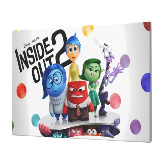 Saiise inside out 2 Frameless Canvas Wall Art - Contemporary Abstract Artwork for Home, Office & Living Room - Easy to Hang, Vibrant Colors, Ideal Gift Idea- 12"x16"