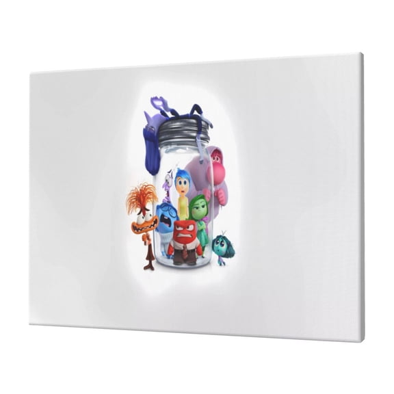 Saiise inside out 2 Frameless Canvas Wall Art - Contemporary Abstract Artwork for Home, Office & Living Room - Easy to Hang, Vibrant Colors, Ideal Gift Idea- 12"x16"