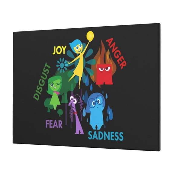 Saiise inside out 2 Frameless Canvas Wall Art - Contemporary Abstract Artwork for Home, Office & Living Room - Easy to Hang, Vibrant Colors, Ideal Gift Idea- 12"x16"