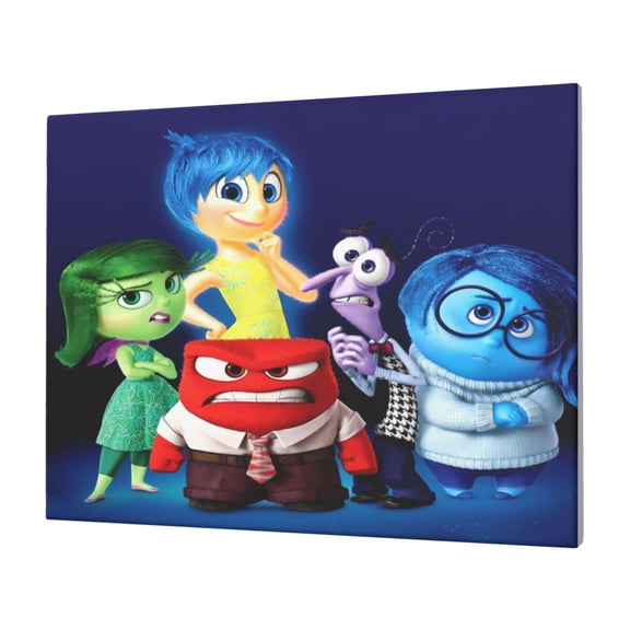 Saiise inside out 2 Frameless Canvas Wall Art - Contemporary Abstract Artwork for Home, Office & Living Room - Easy to Hang, Vibrant Colors, Ideal Gift Idea- 12"x16"