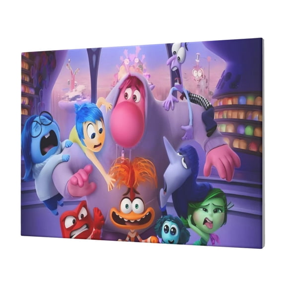 Saiise inside out 2 Frameless Canvas Wall Art - Contemporary Abstract Artwork for Home, Office & Living Room - Easy to Hang, Vibrant Colors, Ideal Gift Idea- 12"x16"