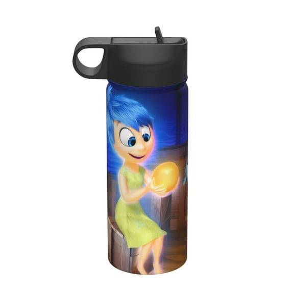 Saiise inside out 2 Print Insulated Water Bottle with Straw,Sports & Travel Water Bottle 18oz Double Walled Stainless Steel,Reusable Thermal Water Bottle