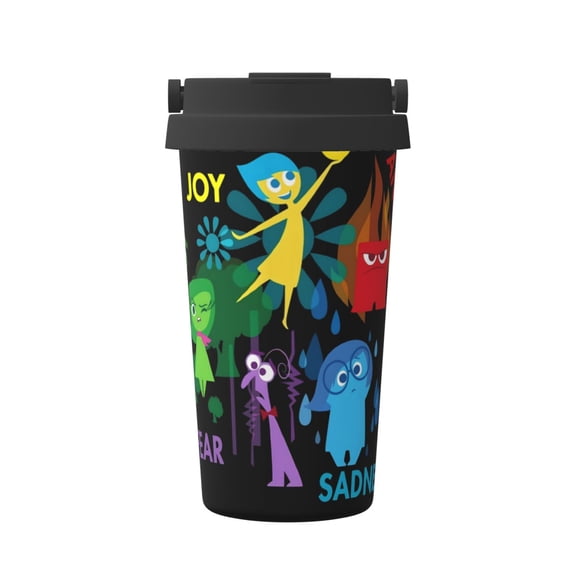Saiise inside out 2 Print Travel Coffee Mug 16oz,Insulated Coffee Mug to Go,Reusable Coffee Travel Mug with Seal Lid,Vacuum Stainless Steel Coffee Cups for Hot/Ice Coffee Tea