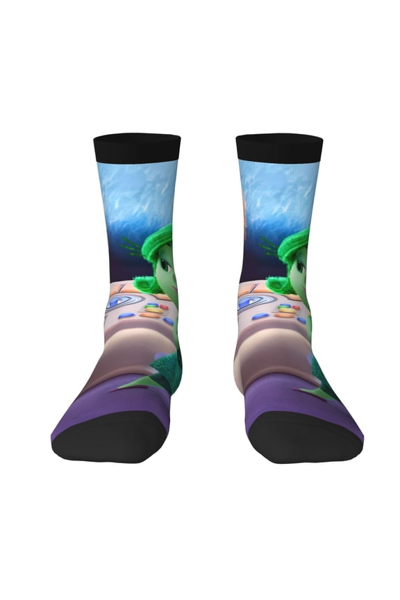 inside out 2 Funny Socks Men Women Adults Novelty Graphic Crew Tube Socks Crazy Design Casual Dress Socks for Sports,Running,Travel