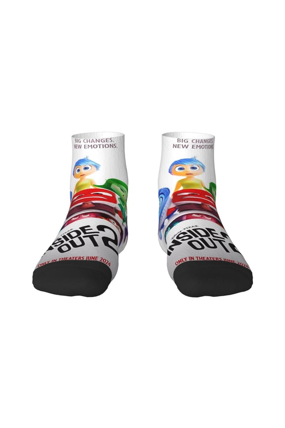 inside out 2 Funny Socks Men Women Adults Novelty Graphic Crew Tube Socks Crazy Design Casual Dress Socks for Sports,Running,Travel