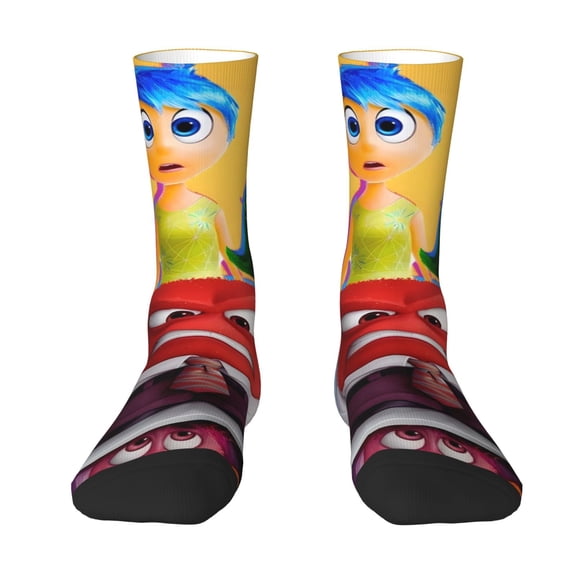 Saiise inside out 2 Funny Socks Men Women Adults Novelty Graphic Crew Tube Socks Crazy Design Casual Dress Socks for Sports,Running,Travel
