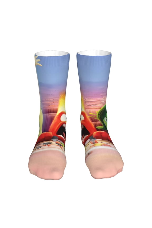 inside out 2 Funny Socks Men Women Adults Novelty Graphic Crew Tube Socks Crazy Design Casual Dress Socks for Sports,Running,Travel