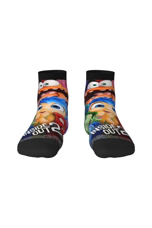 inside out 2 Funny Socks Men Women Adults Novelty Graphic Crew Tube Socks Crazy Design Casual Dress Socks for Sports,Running,Travel