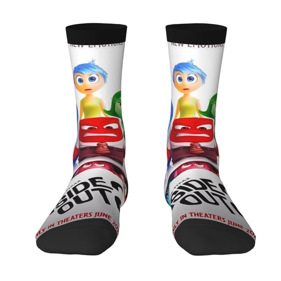 Saiise inside out 2 Funny Socks Men Women Adults Novelty Graphic Crew Tube Socks Crazy Design Casual Dress Socks for Sports,Running,Travel