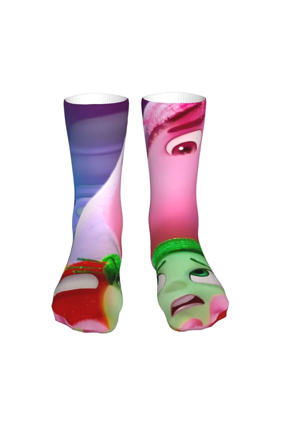 inside out 2 Funny Socks Men Women Adults Novelty Graphic Crew Tube Socks Crazy Design Casual Dress Socks for Sports,Running,Travel