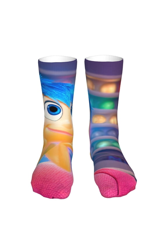 inside out 2 Funny Socks Men Women Adults Novelty Graphic Crew Tube Socks Crazy Design Casual Dress Socks for Sports,Running,Travel