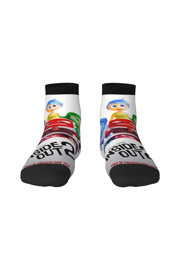 inside out 2 Funny Socks Men Women Adults Novelty Graphic Crew Tube Socks Crazy Design Casual Dress Socks for Sports,Running,Travel