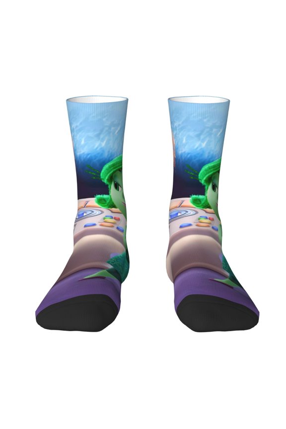 inside out 2 Funny Socks Men Women Adults Novelty Graphic Crew Tube Socks Crazy Design Casual Dress Socks for Sports,Running,Travel