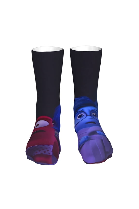 inside out 2 Funny Socks Men Women Adults Novelty Graphic Crew Tube Socks Crazy Design Casual Dress Socks for Sports,Running,Travel