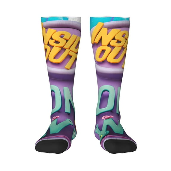 Saiise inside out 2 Funny Socks Men Women Boys Kids Adults Novelty Graphic Crew Tube Socks Crazy Design Casual Dress Socks for Sports,Running,Travel