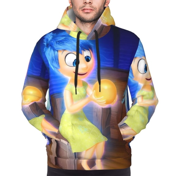 Saiise inside out 2 Men's Graphic Print Long Sleeve Drawstring Hoodie Pullover Sweatshirt-XX-Large