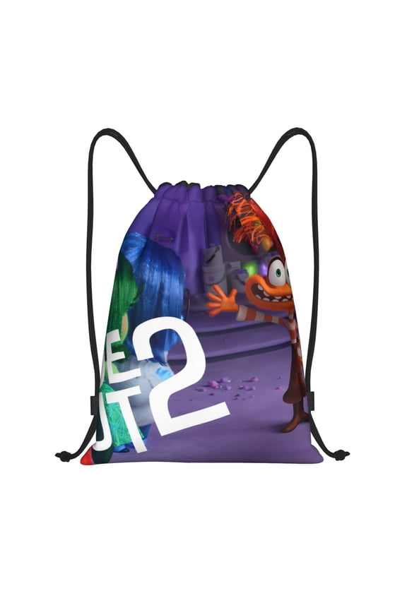 inside out 2 Print Drawstring Backpack String Bag Sackpack Cinch Water Resistant for Gym Shopping Sport Yoga