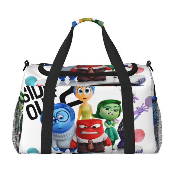 Saiise inside out 2 Print Travel Duffel Bag,Weekender Bags for Women Men with Shoe Compartment,Carry on Overnight Bag with Toiletry Bag