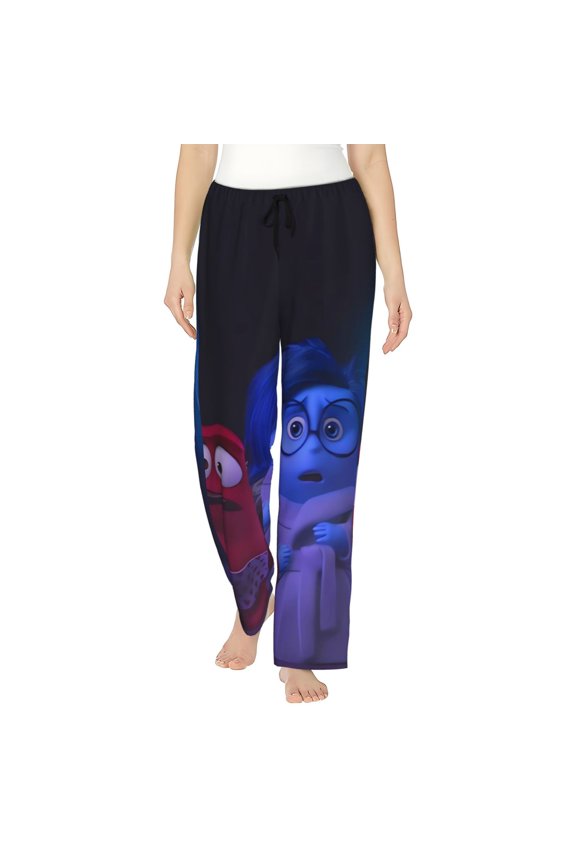 inside out 2 Womens Pajama Pants Stretch Comfy Lounge Pants Drawstring Sleep Bottoms with Pockets