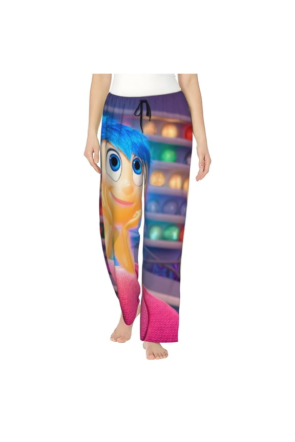 inside out 2 Womens Pajama Pants Stretch Comfy Lounge Pants Drawstring Sleep Bottoms with Pockets