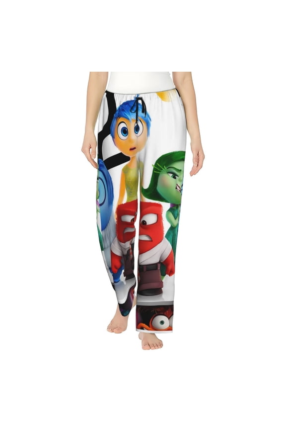 inside out 2 Womens Pajama Pants Stretch Comfy Lounge Pants Drawstring Sleep Bottoms with Pockets