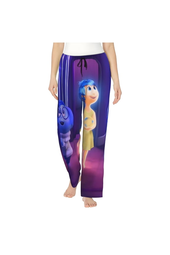 inside out 2 Womens Pajama Pants Stretch Comfy Lounge Pants Drawstring Sleep Bottoms with Pockets